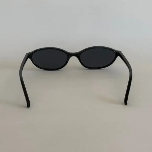 Y2K Black Cat Eye Sunglasses Black Lens Unisex Retro Streetwear UVA UVB - Picture 5 of 8